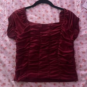 Crave fame ruffled off shoulder dark red top, New with tags! 💌